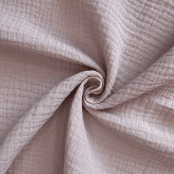Ткань Муслин Жатый (Ширина 1,4м), цвет Пыльно-Розовый (на отрез) в Иркутске