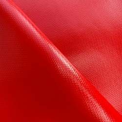 Ткань ПВХ 600 гр/м2 плотная (Ширина 1,5м), цвет Красный (на отрез) в Иркутске