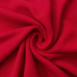Ткань Флис Односторонний 130 гр/м2, цвет Красный (на отрез)  в Иркутске