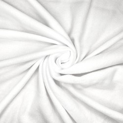 Ткань Флис Односторонний 130 гр/м2 (Ширина 150см), цвет Белый (на отрез) в Иркутске