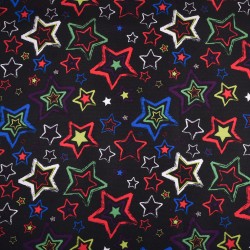 Ткань Oxford 600D PU (Ширина 1,48м), принт &quot;Звезды на черном&quot; (на отрез) в Иркутске