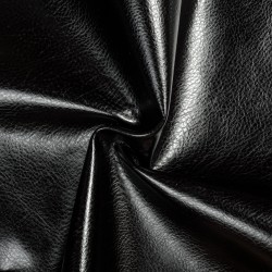 Ткань Дерматин (Кожзам) для мебели (Ширина 138см), цвет Черный (на отрез) в Иркутске