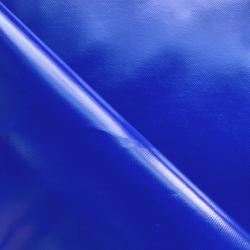 Ткань ПВХ 450 гр/м2 (Ширина 1,6м), цвет Синий (на отрез) в Иркутске
