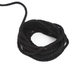 Шнур для одежды тип 2, цвет Чёрный (плетено-вязаный/полиэфир)  в Иркутске